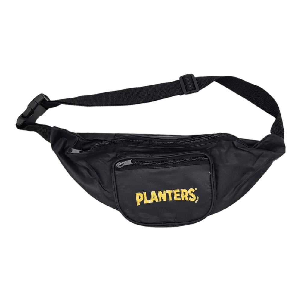 Planters Peanuts Promotional Fanny Pack Waist Pouch Bag Black Advertising Unused